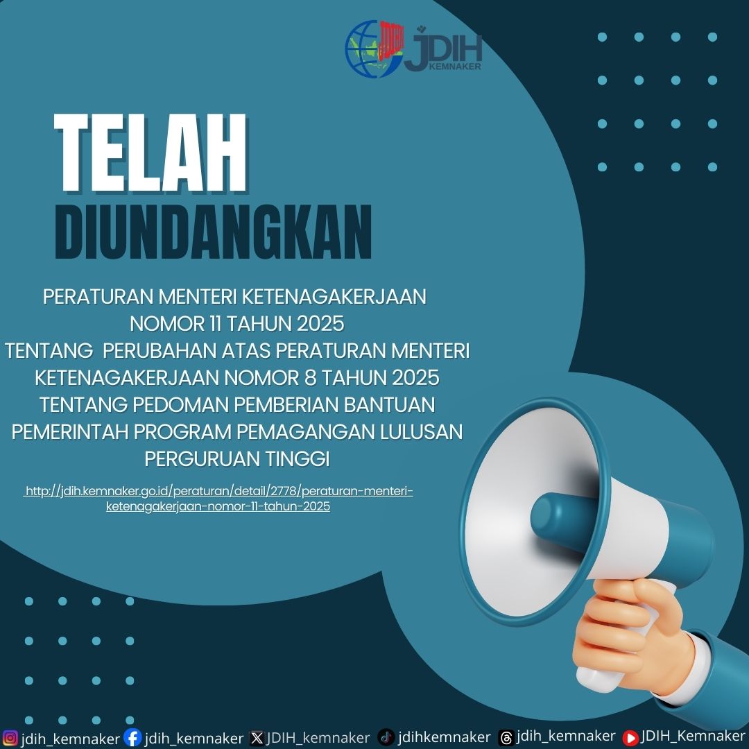 Telah Di Undangkan Permenaker Nomor 11 Tahun 2025